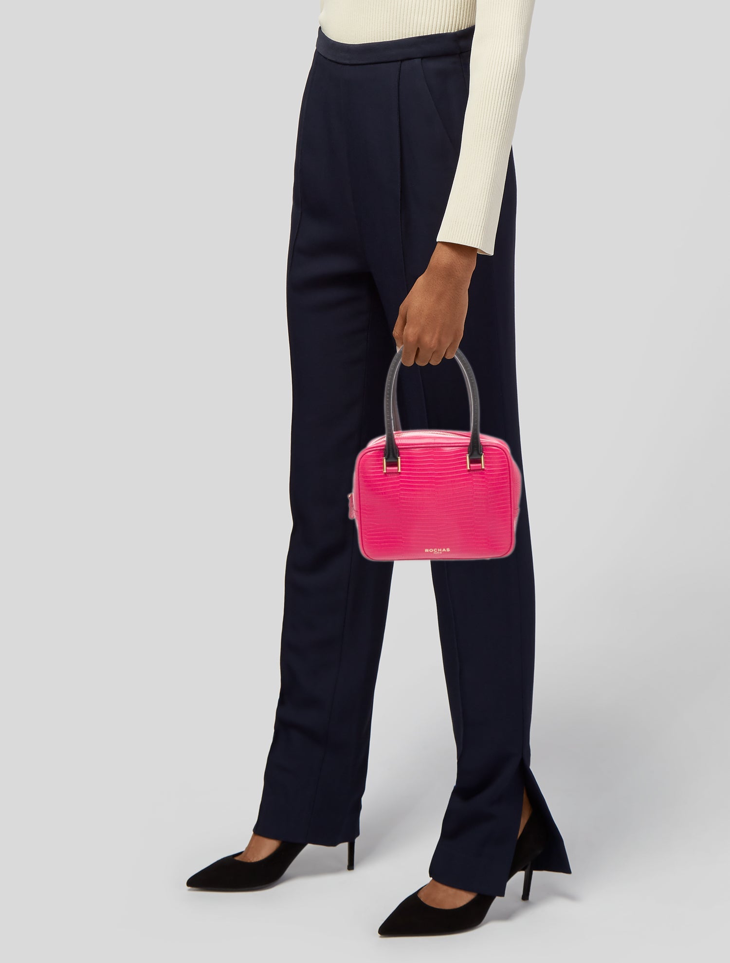 Rochas Leather Top Handle Bag