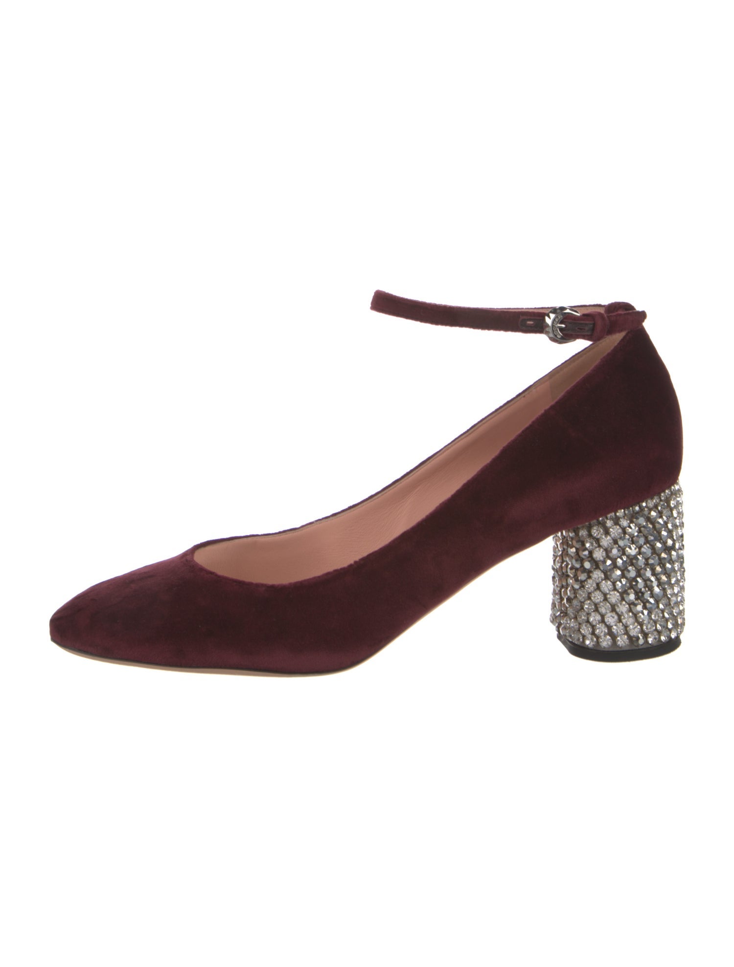 Rochas Velvet Crystal Embellishments Pumps