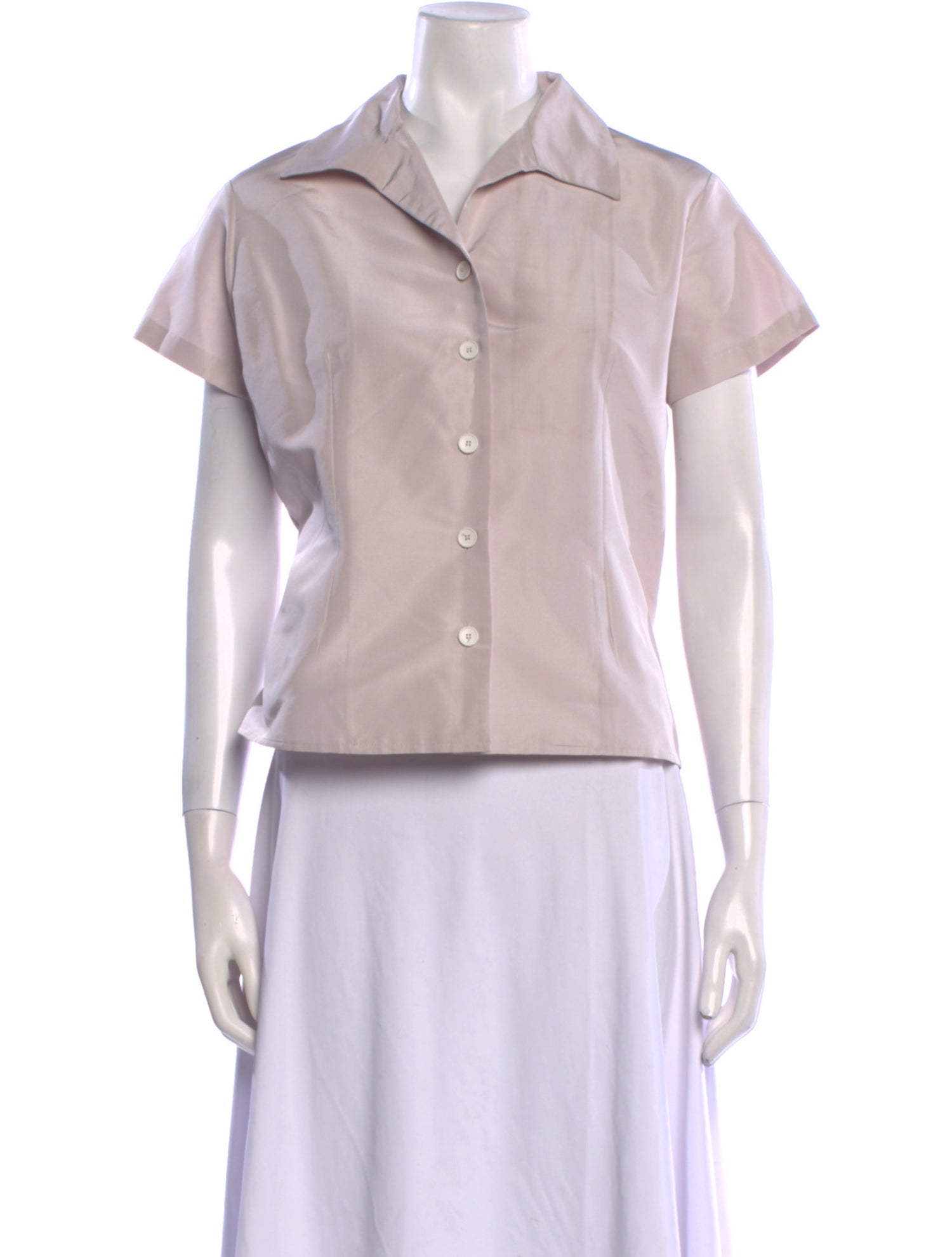 Rochas Short Sleeve Button-Up Top