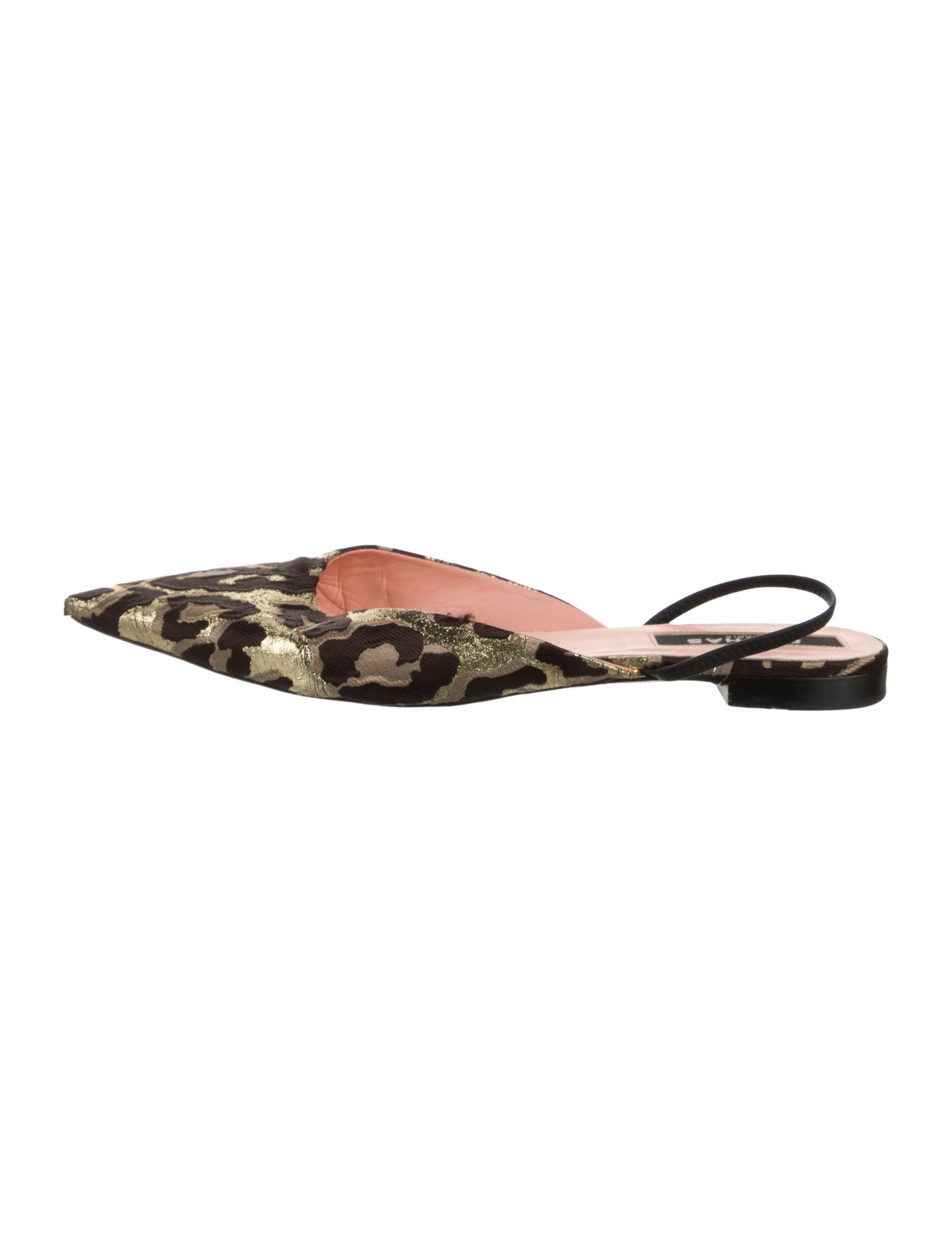 Rochas Jacquard Animal Print Slingback Flats