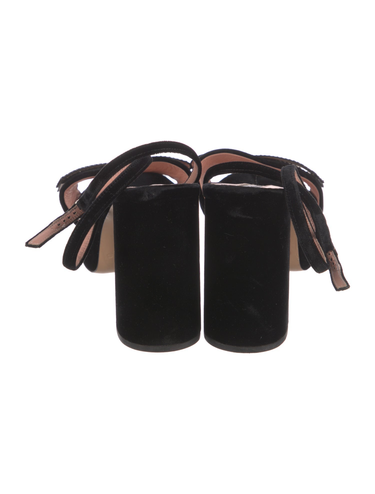 Rochas Velvet Crystal Embellishments Sandals