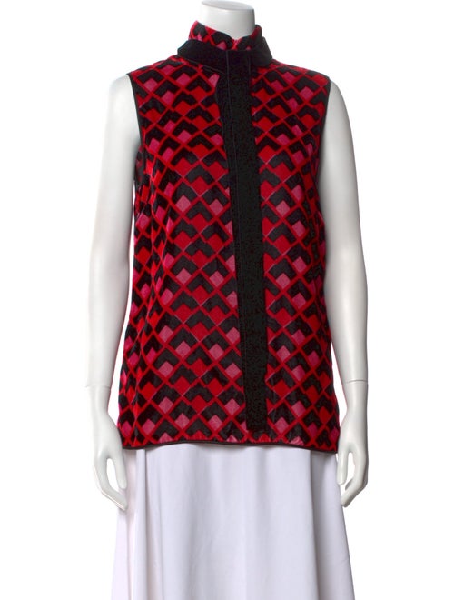 Rochas Printed Mock Neck Top
