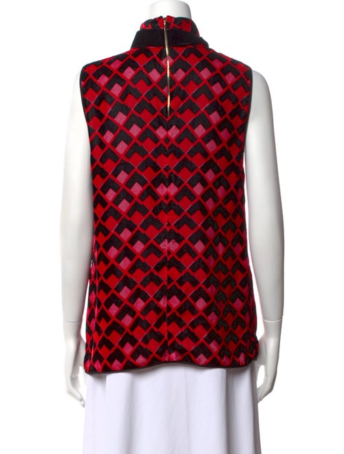 Rochas Printed Mock Neck Top