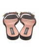 Rochas Satin Beaded Accents Slides