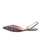 Rochas Patent Leather Crystal Embellishments Slingback Flats