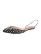 Rochas Patent Leather Crystal Embellishments Slingback Flats
