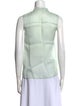 Rochas Silk Mock Neck Button-Up Top