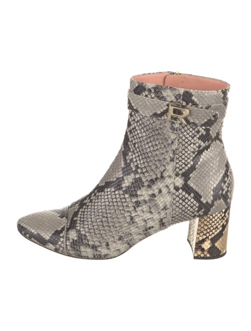 Rochas Leather Animal Print Boots