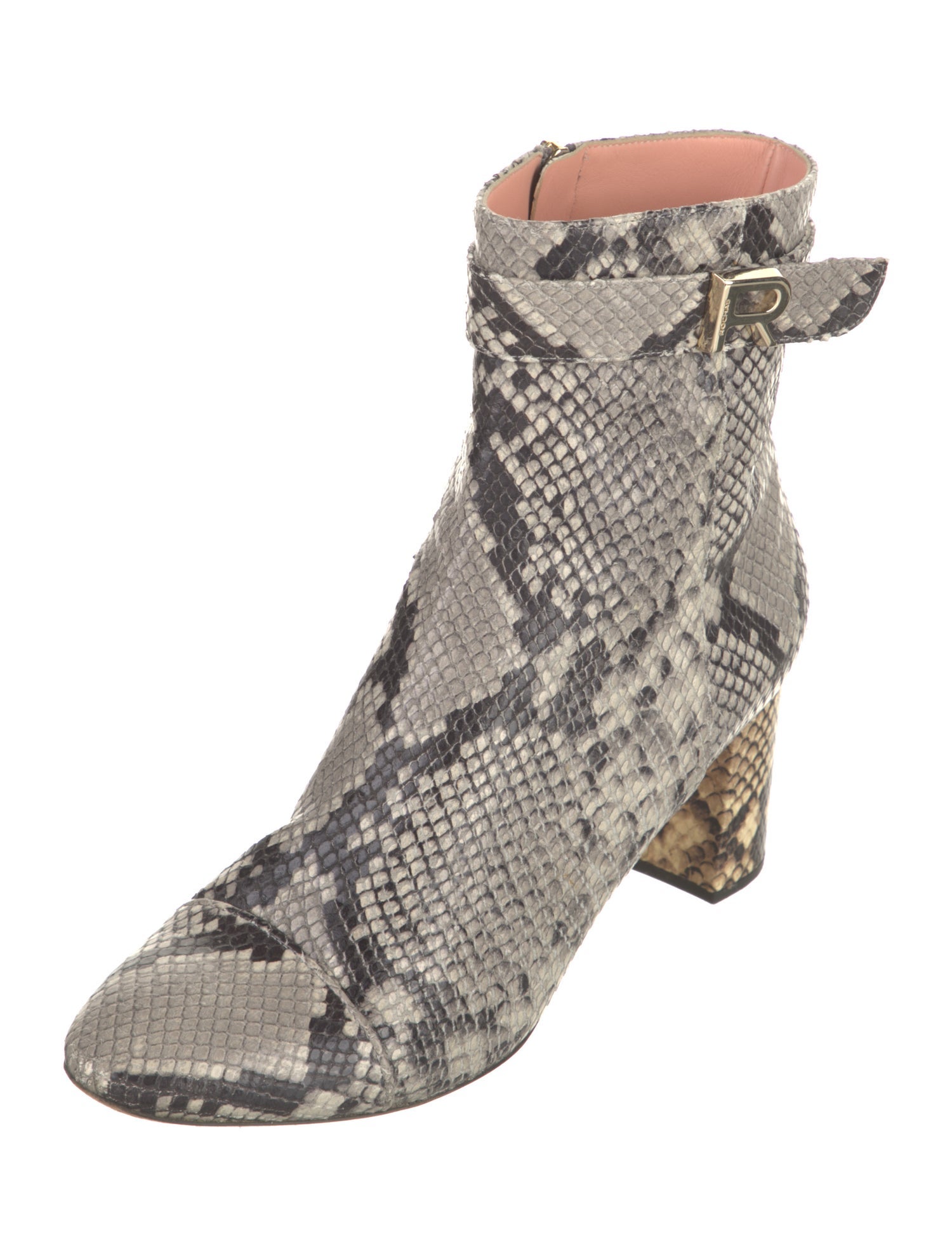 Rochas Leather Animal Print Boots