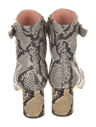 Rochas Leather Animal Print Boots