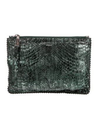 Rochas Embossed Leather Clutch