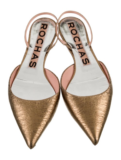 Rochas Leather Slingback Flats