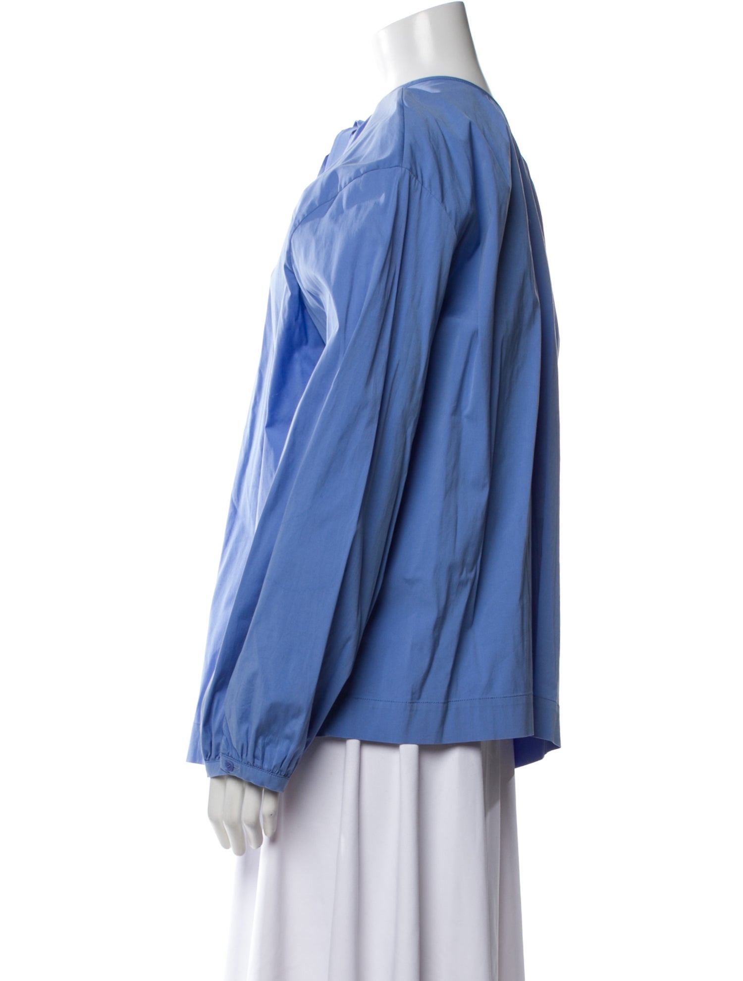 Rochas Bateau Neckline Long Sleeve Blouse