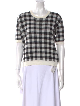 Rochas Plaid Print Crew Neck T-Shirt