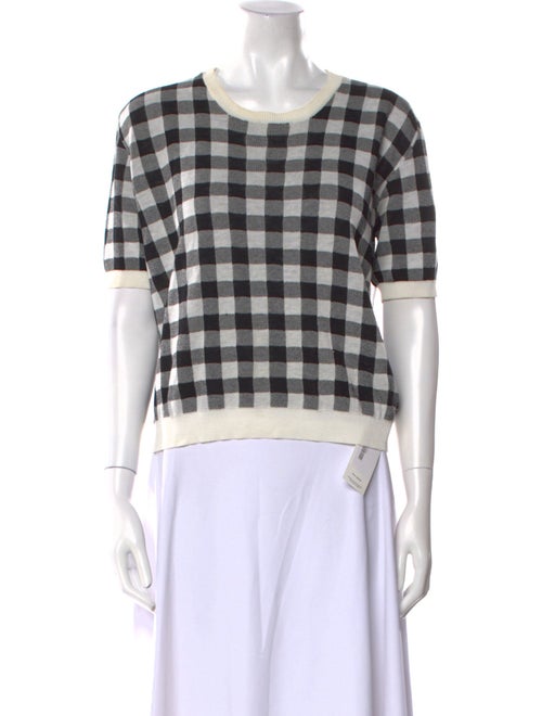 Rochas Plaid Print Crew Neck T-Shirt