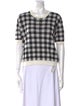 Rochas Plaid Print Crew Neck T-Shirt