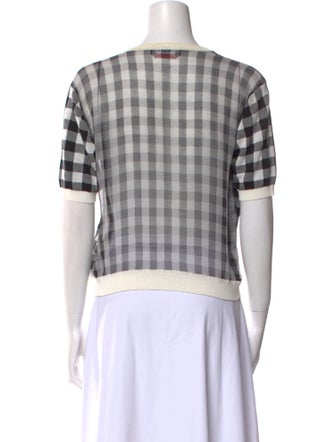 Rochas Plaid Print Crew Neck T-Shirt