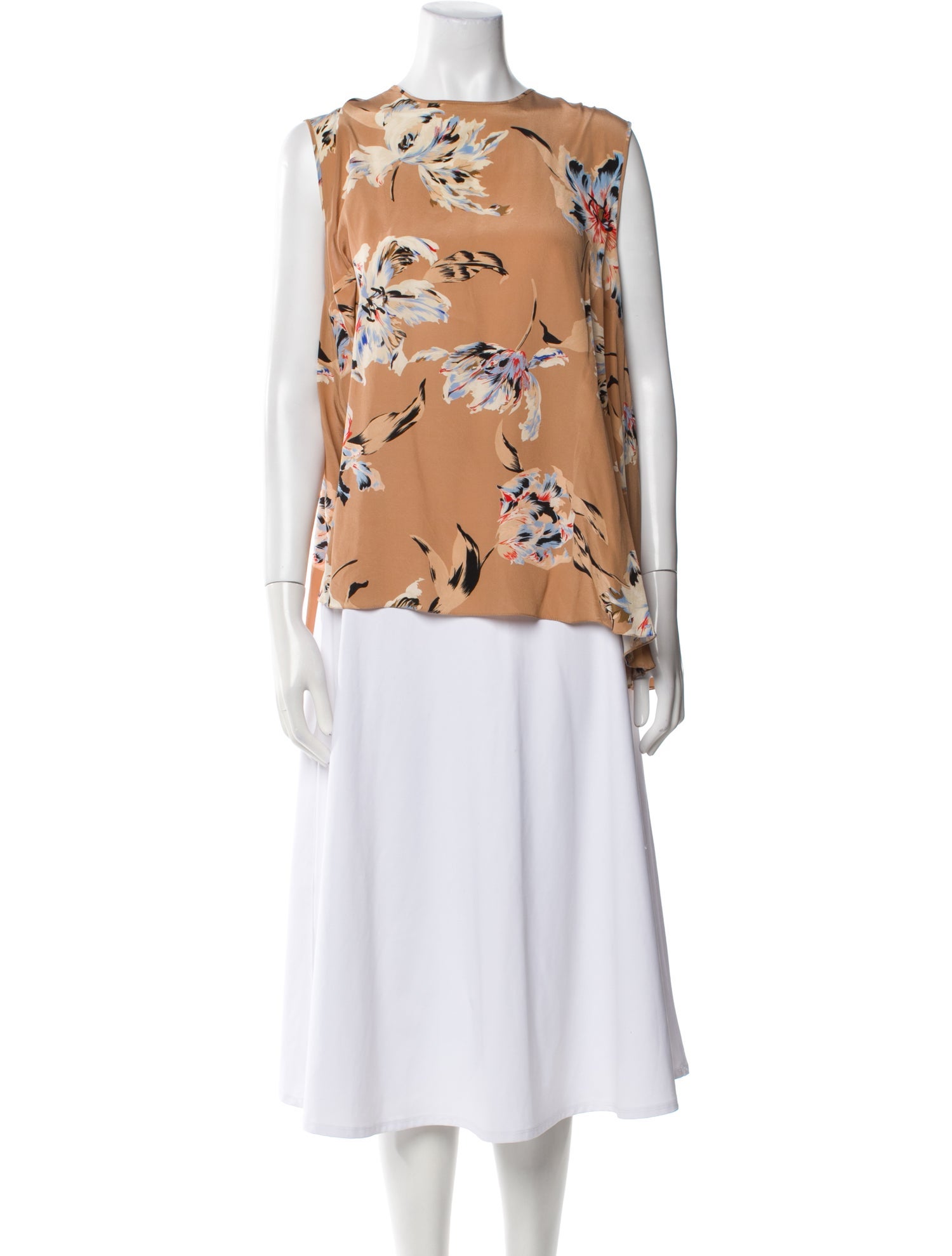 Rochas Silk Floral Print Top