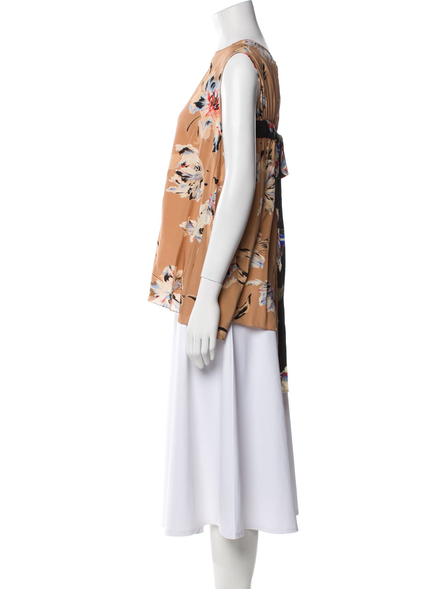 Rochas Silk Floral Print Top