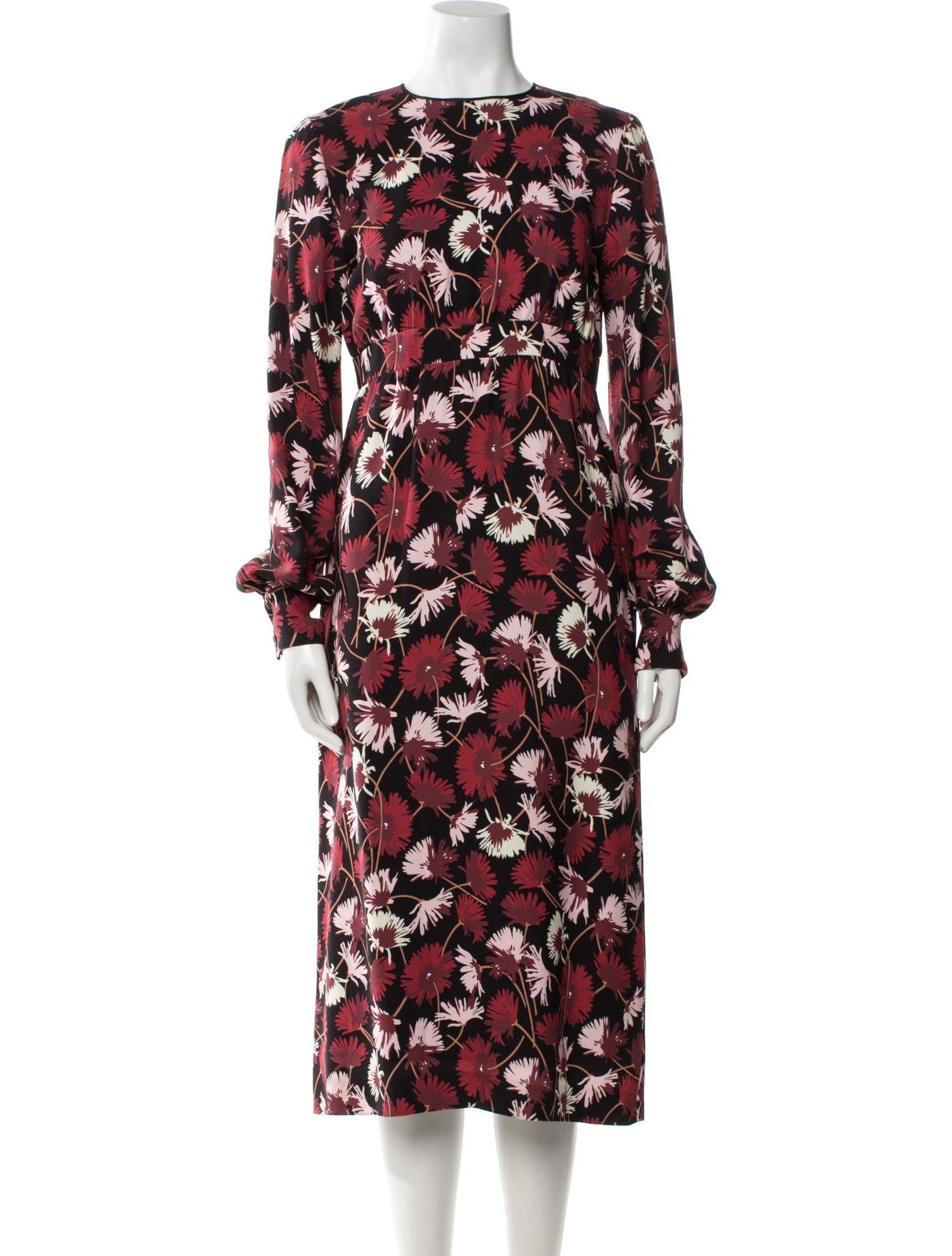 Rochas Floral Print Midi Length Dress