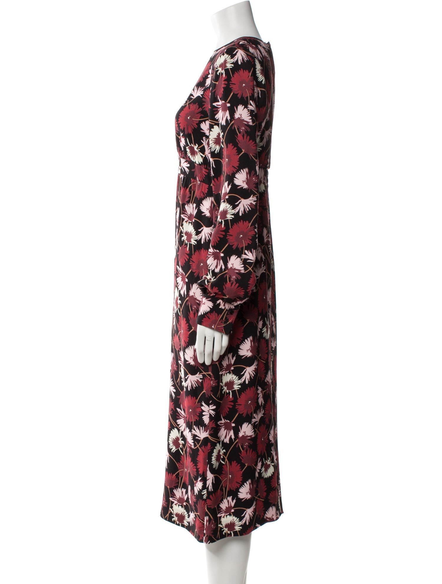 Rochas Floral Print Midi Length Dress