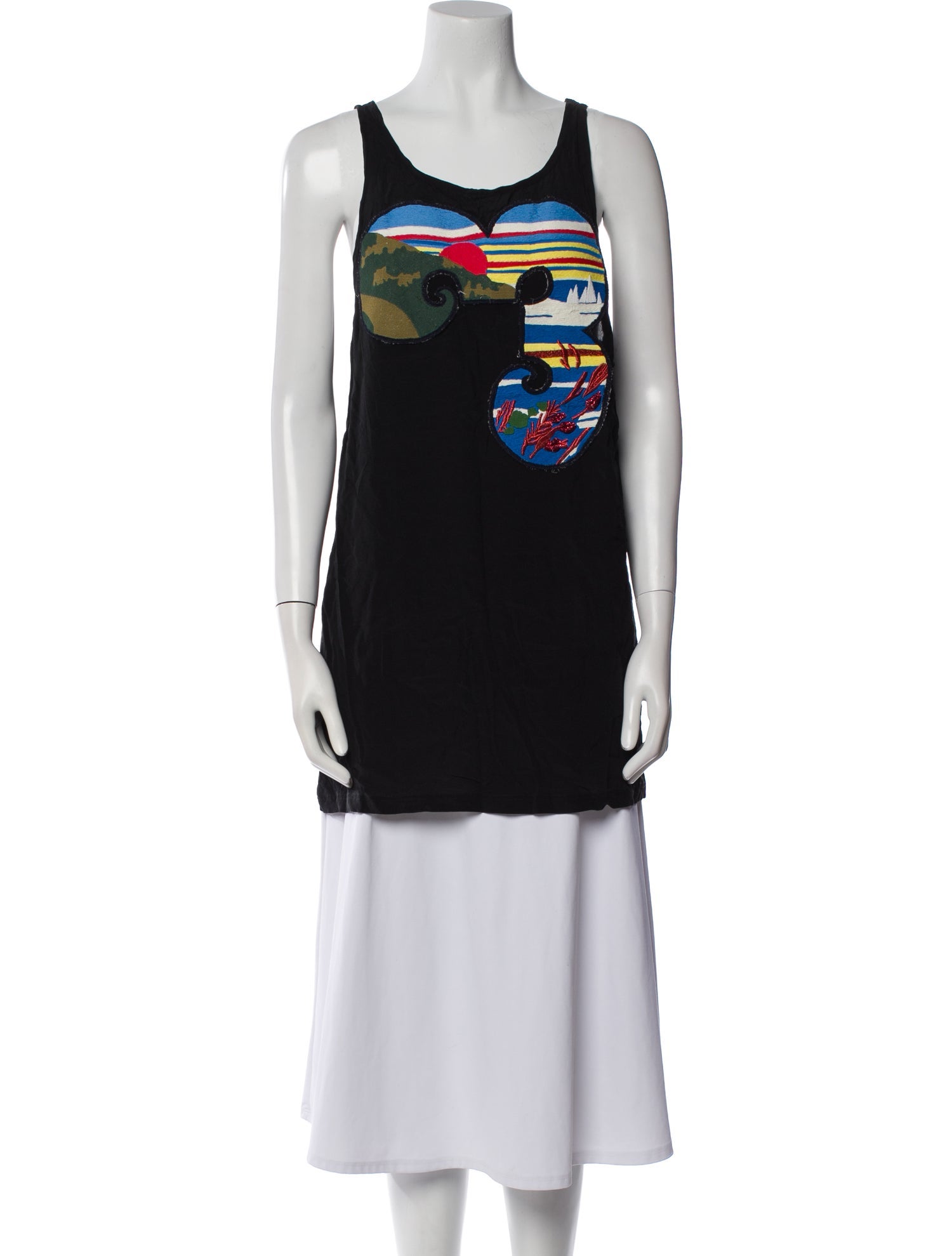 Rochas Graphic Print Scoop Neck Top