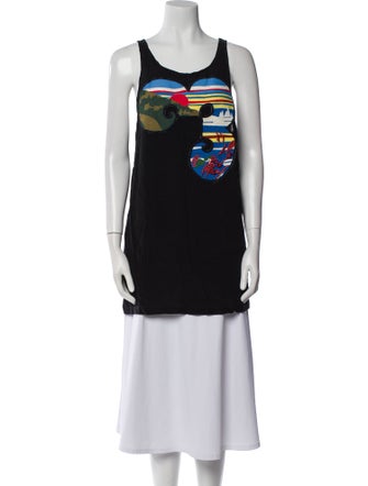 Rochas Graphic Print Scoop Neck Top