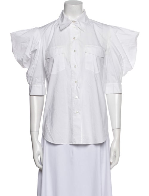 Rochas Three-Quarter Sleeve Button-Up Top
