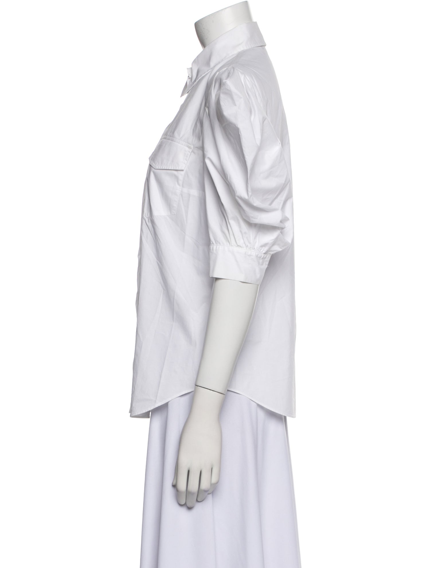 Rochas Three-Quarter Sleeve Button-Up Top