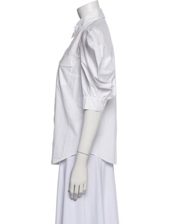 Rochas Three-Quarter Sleeve Button-Up Top