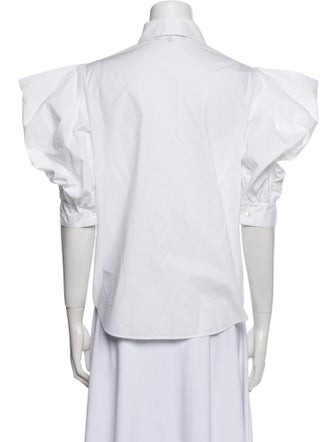 Rochas Three-Quarter Sleeve Button-Up Top