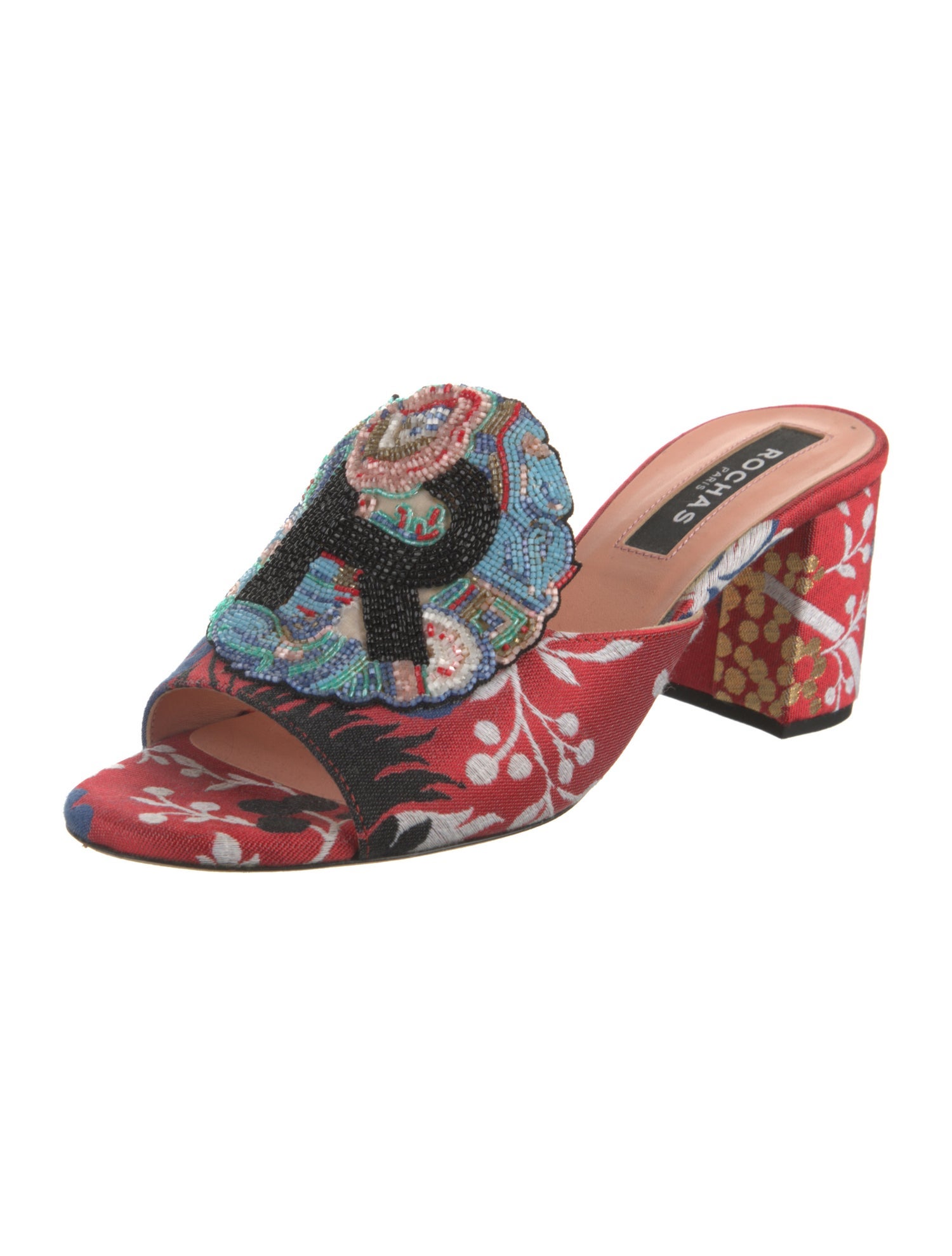 Rochas Floral Print Slides