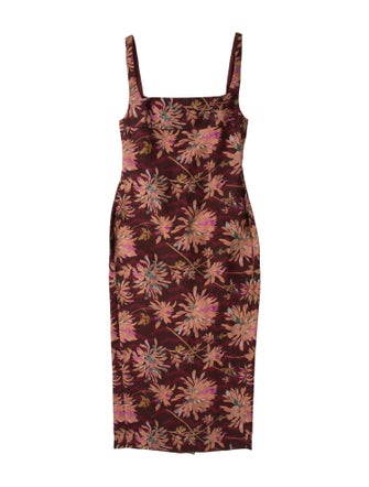Rochas Floral Print Midi Length Dress