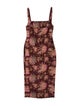 Rochas Floral Print Midi Length Dress
