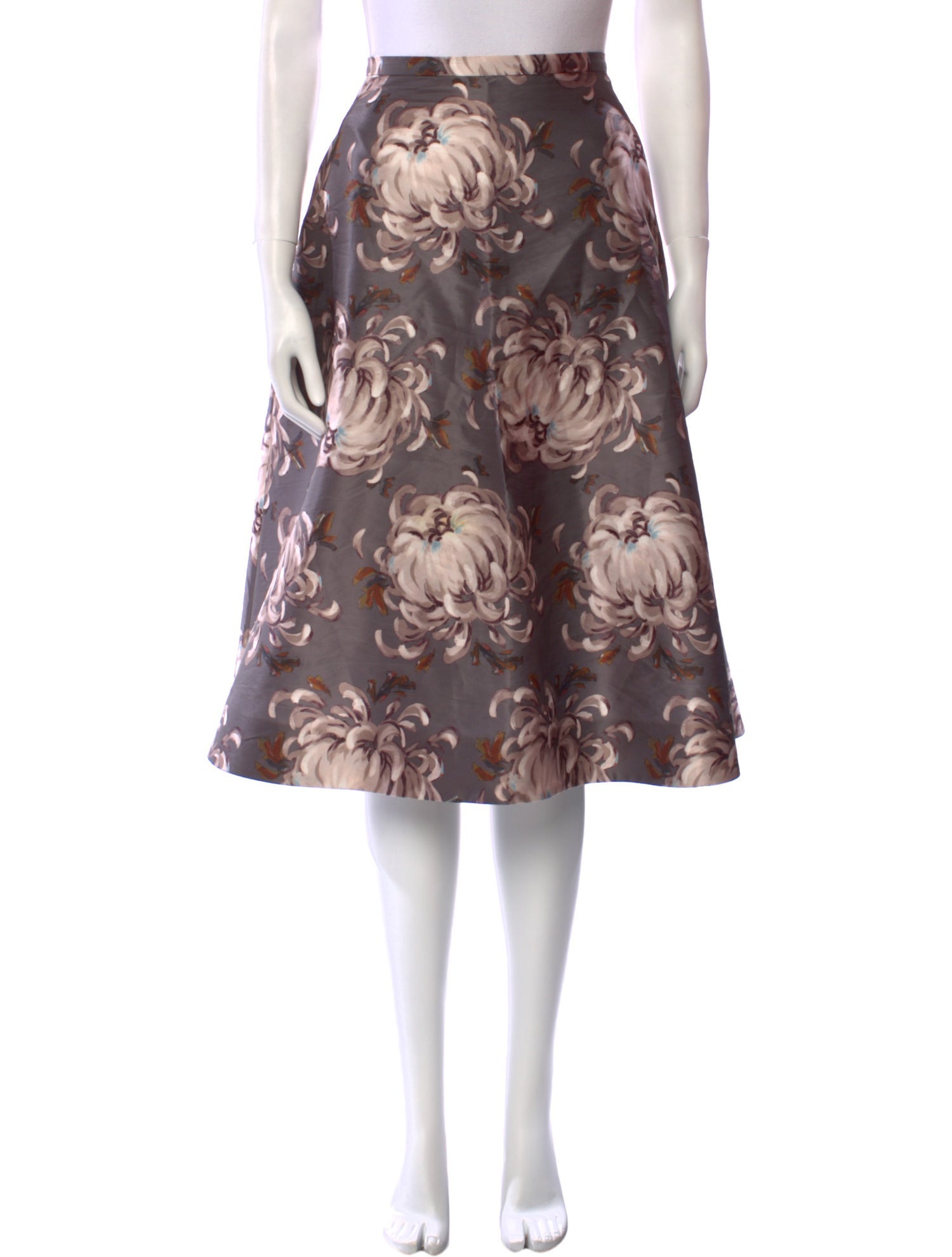 Rochas Floral Print Knee-Length Skirt