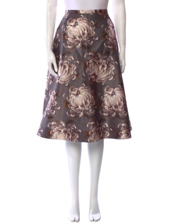 Rochas Floral Print Knee-Length Skirt