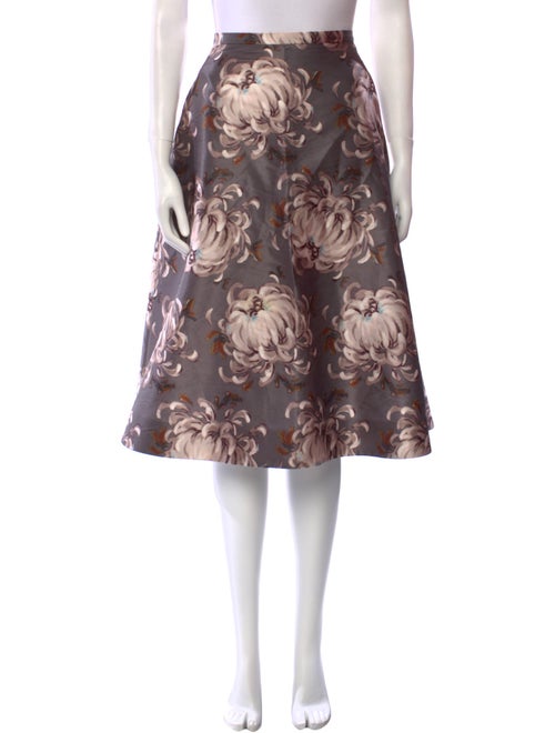 Rochas Floral Print Knee-Length Skirt