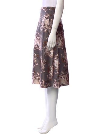 Rochas Floral Print Knee-Length Skirt