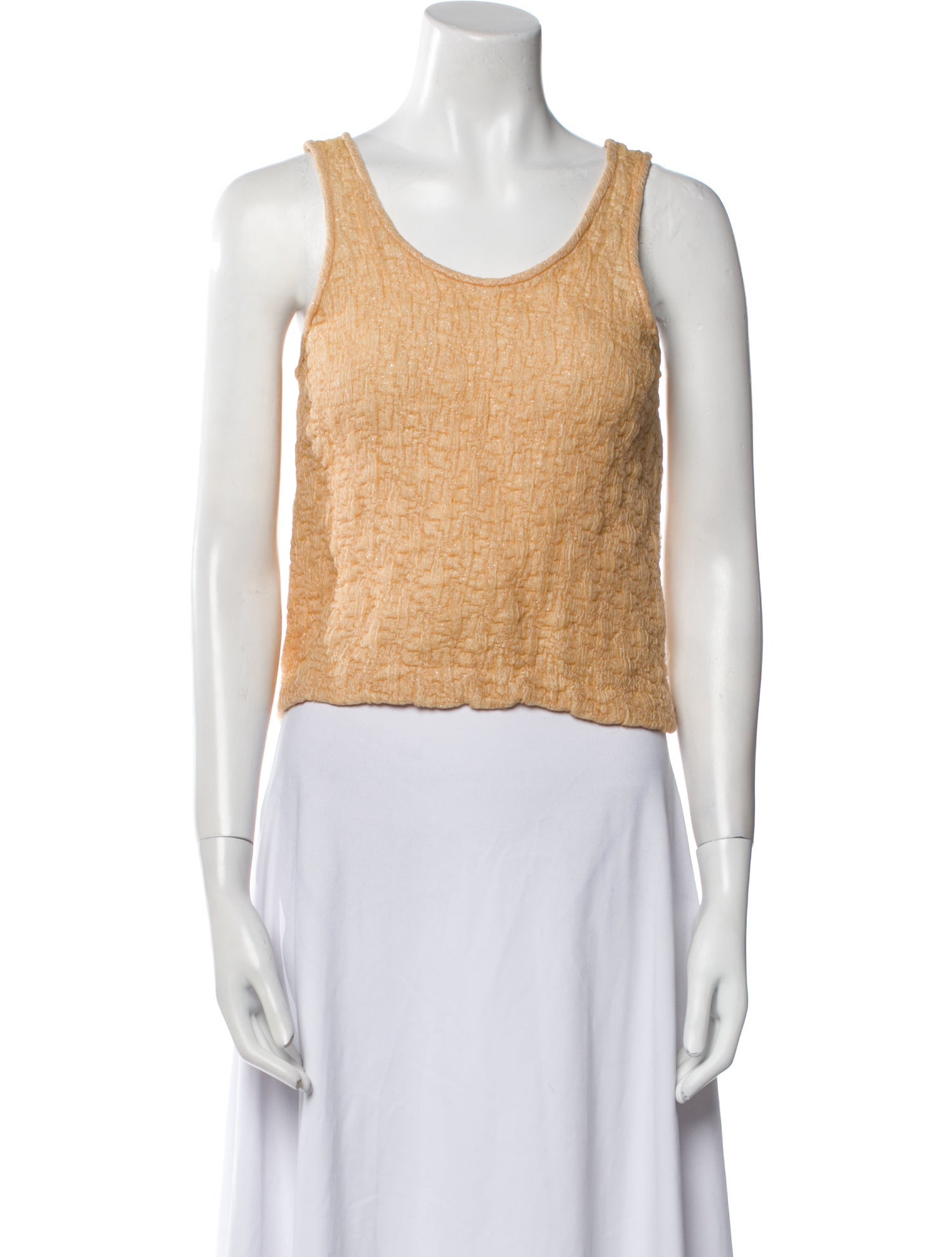 Rochas Silk Scoop Neck Crop Top
