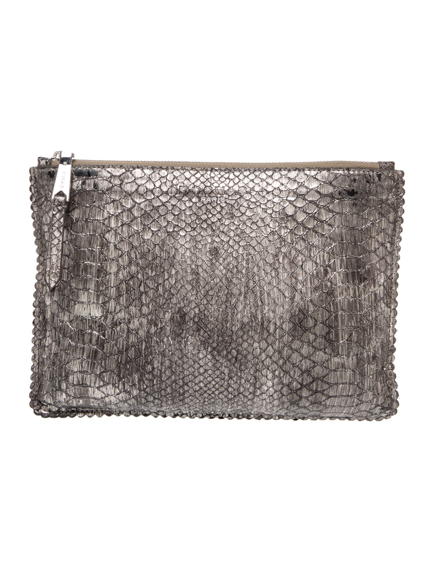 Rochas Embossed Leather Clutch