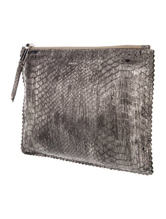 Rochas Embossed Leather Clutch