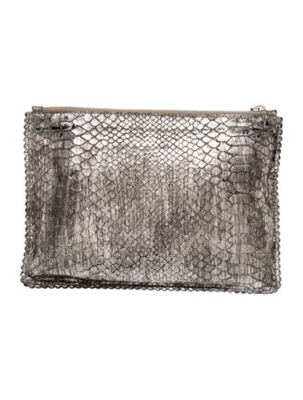 Rochas Embossed Leather Clutch