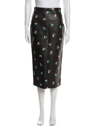 Rochas Lamb Leather Midi Length Skirt