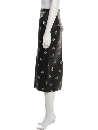 Rochas Lamb Leather Midi Length Skirt