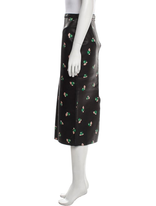 Rochas Lamb Leather Midi Length Skirt