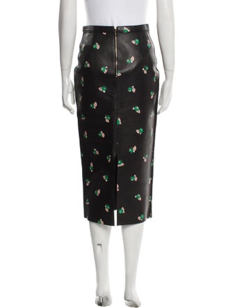 Rochas Lamb Leather Midi Length Skirt