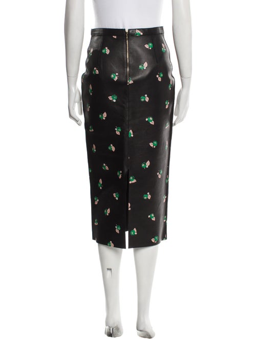 Rochas Lamb Leather Midi Length Skirt