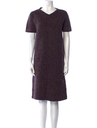 Rochas V-Neck Knee-Length Dress