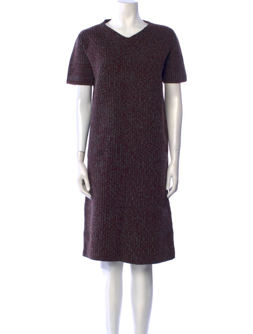 Rochas V-Neck Knee-Length Dress