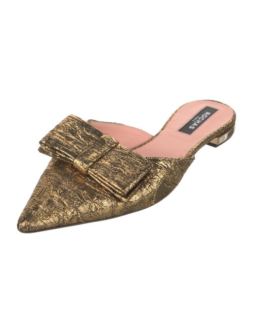 Rochas Printed Bow Accents Mules